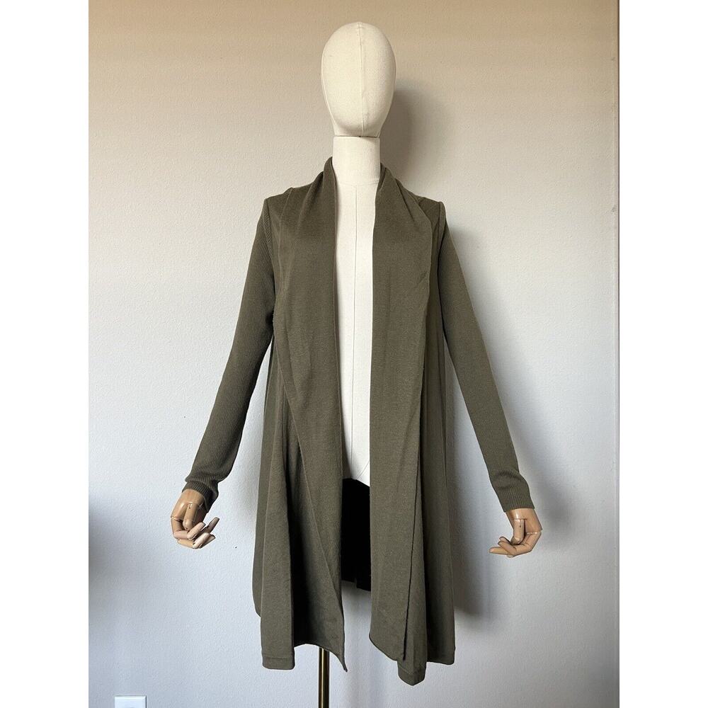 Boden Wool Open Front Army Green Open Front Longl… - image 1